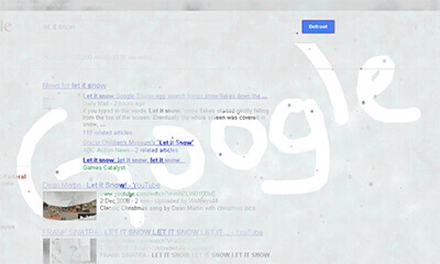 Google 눈 내리게 하기 이스터에그